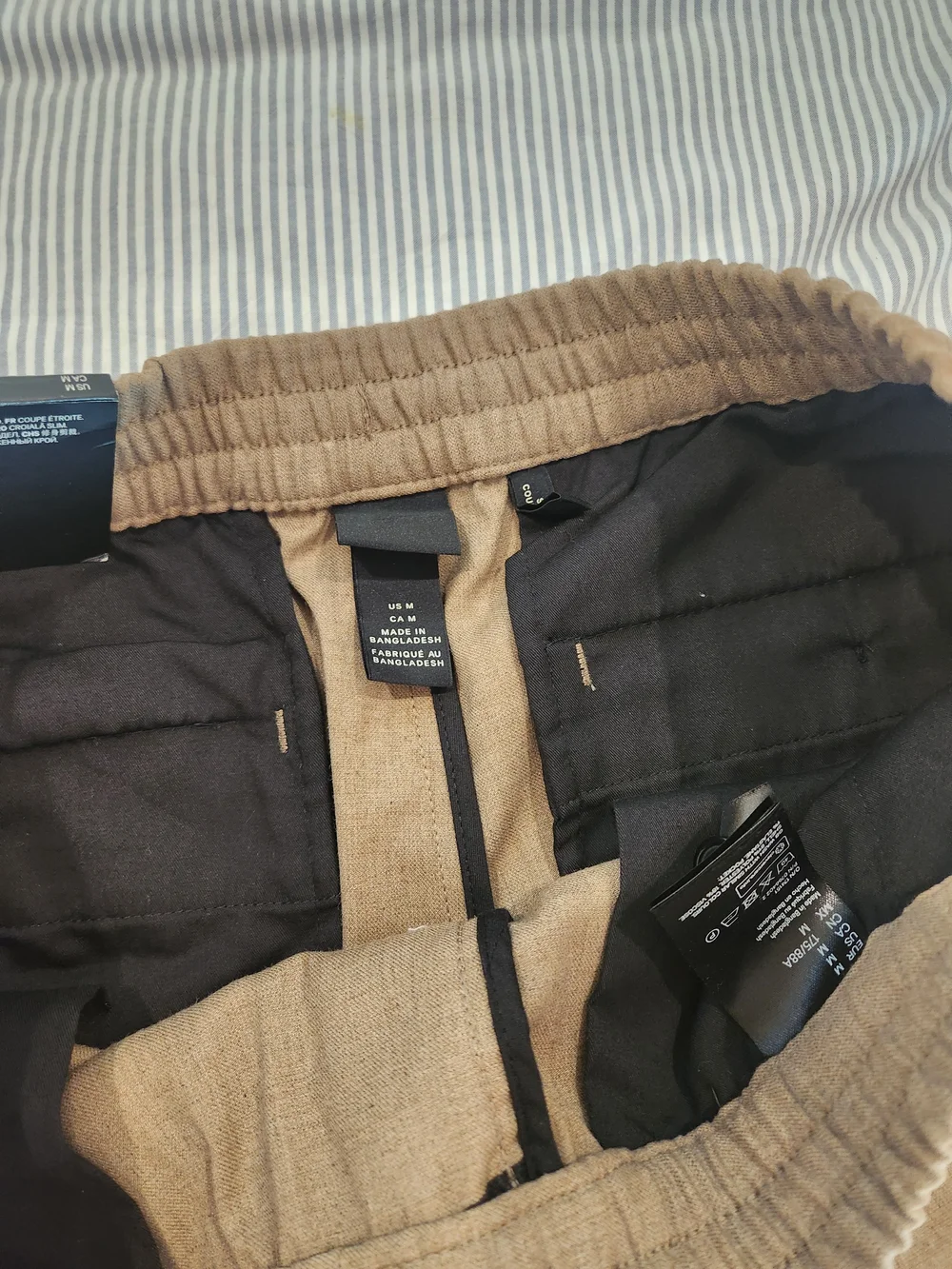 H&M Men's Tailored Rolled Leg Jogger Pants in Light Brown NWT Size M